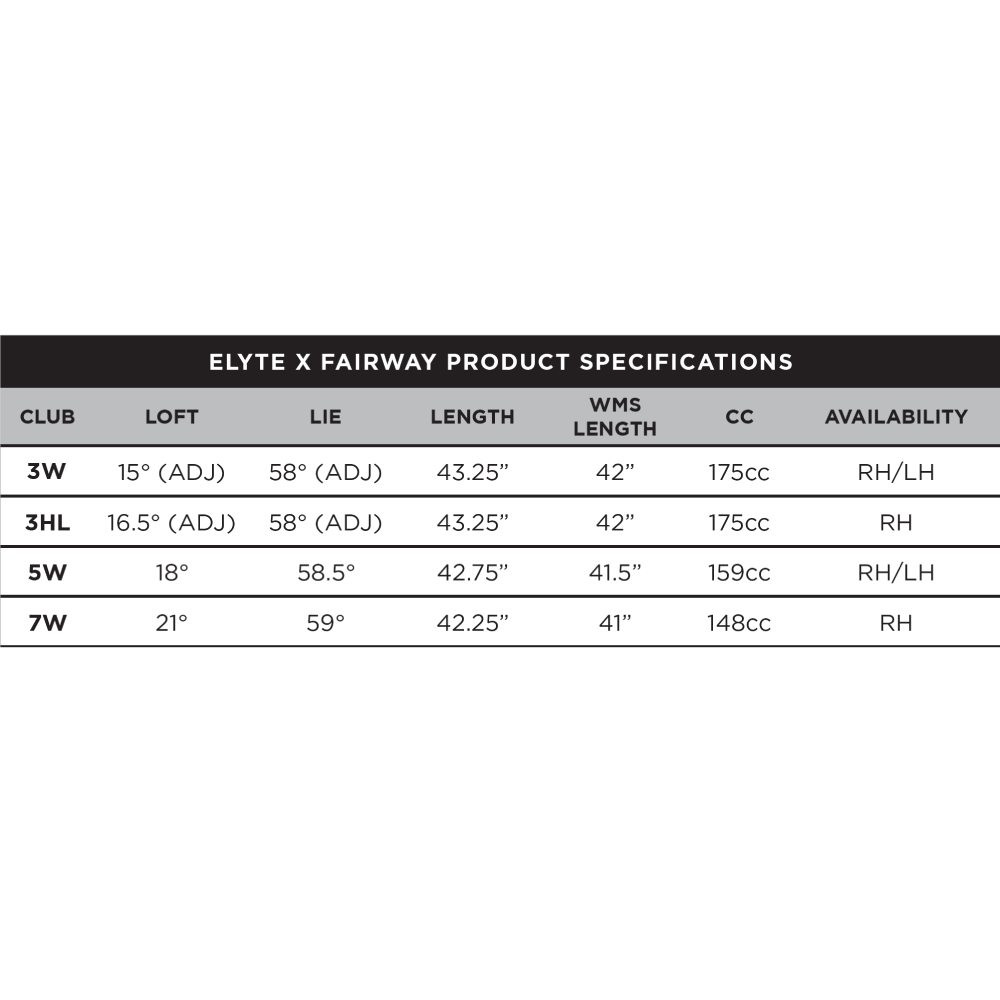 Callaway Elyte X Fairway Wood CA-Elyte-X-FWY-LH-18°-Reg