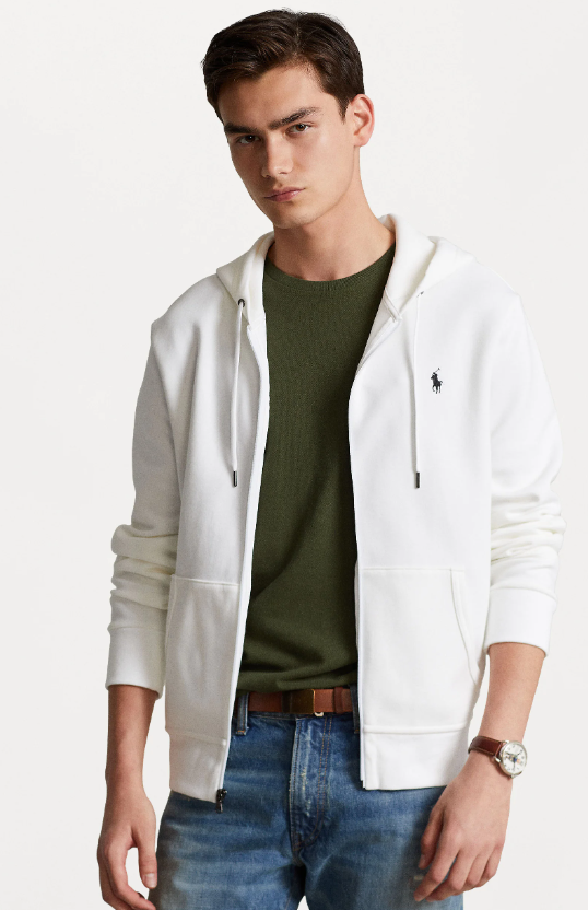 Polo Ralph Lauren Double-Knit Full-Zip Hoodie - weiss 710881517006-Size-S