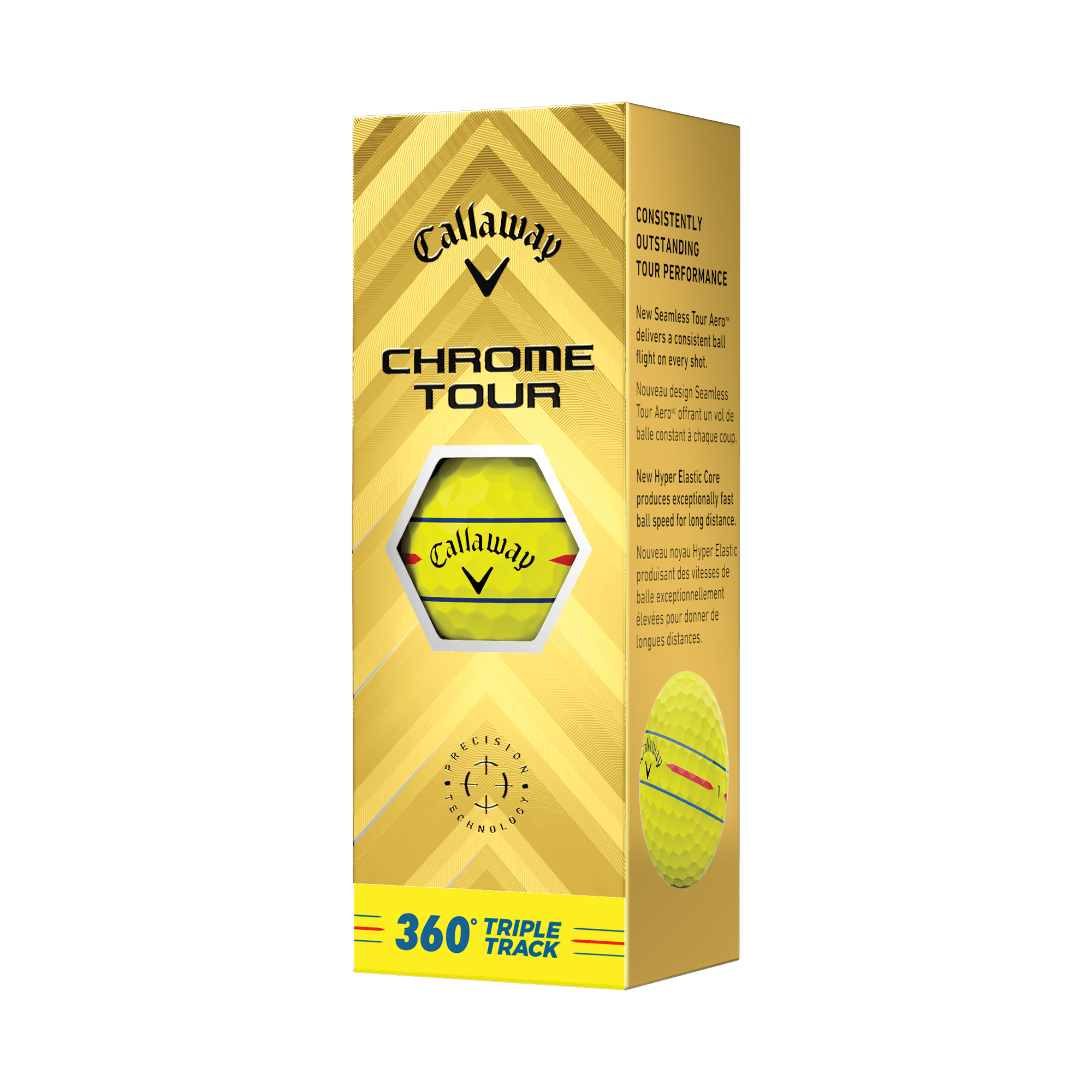 Chrome Tour 360 Triple Track Yellow Golfbälle balls-chrome-tour-360-triple-track-yellow_1
