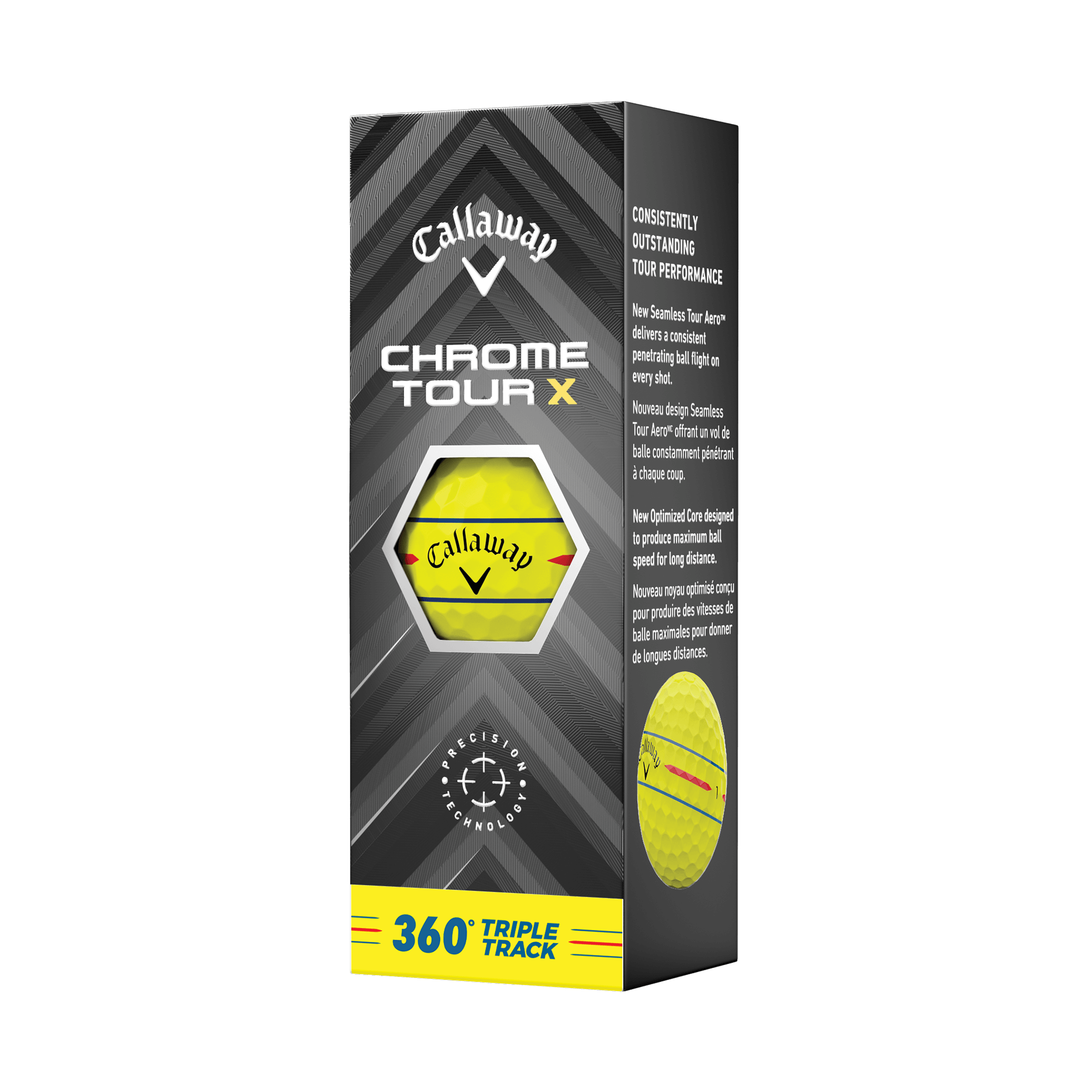 Chrome Tour X 360 Triple Track Yellow Golfbälle balls-chrome-tour-x-360-triple-track-yellow_1