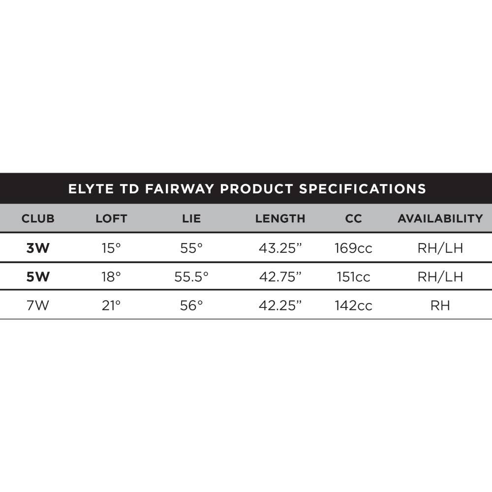 Callaway Elyte Triple Diamond Fairway Wood CA-Elyte-3D-FWY-RH-15°-Stiff